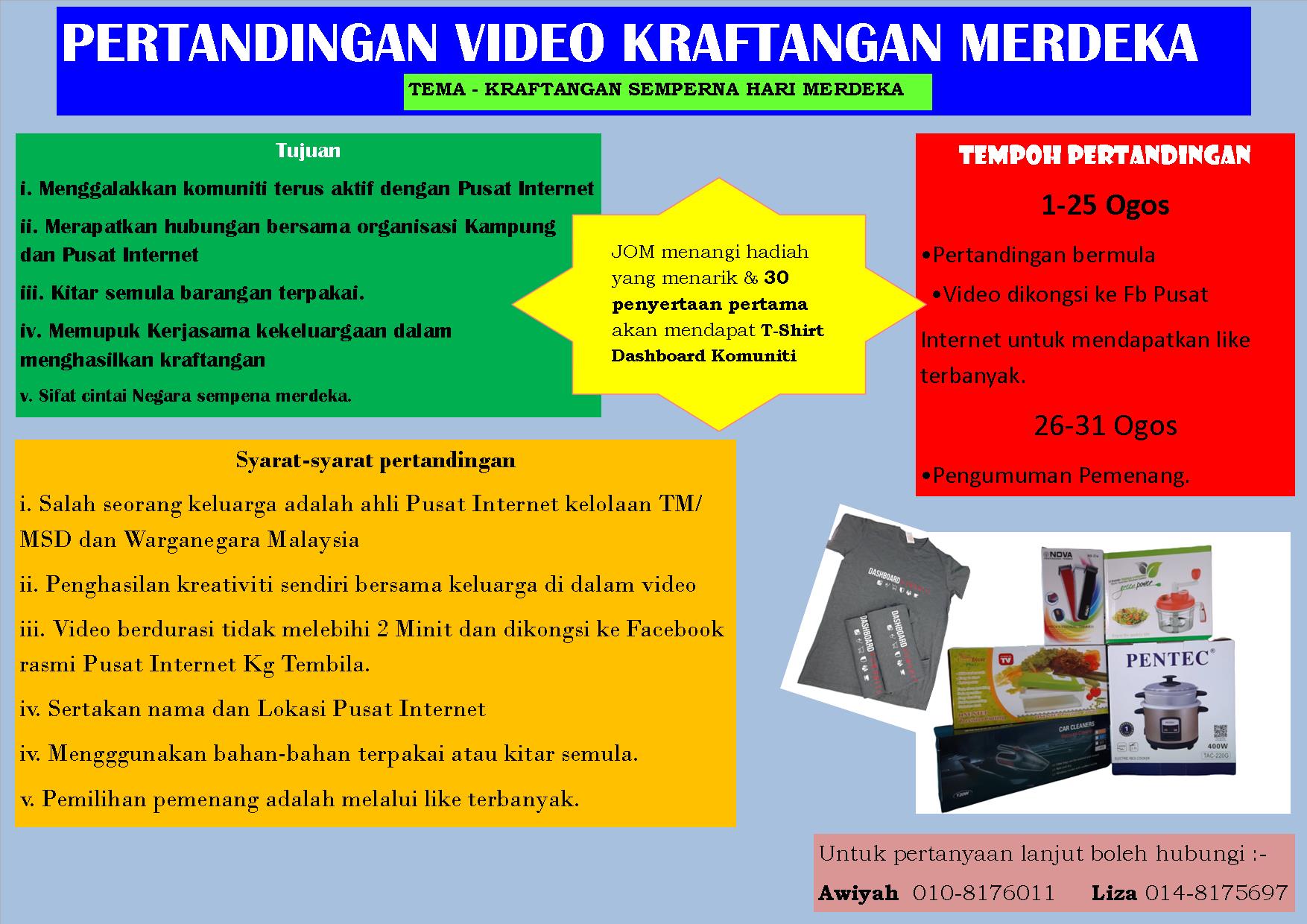 Poster Pertandingan Video Kraftangan Merdeka